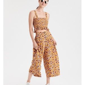 American Eagle Orange Floral Set (top and bottoms)